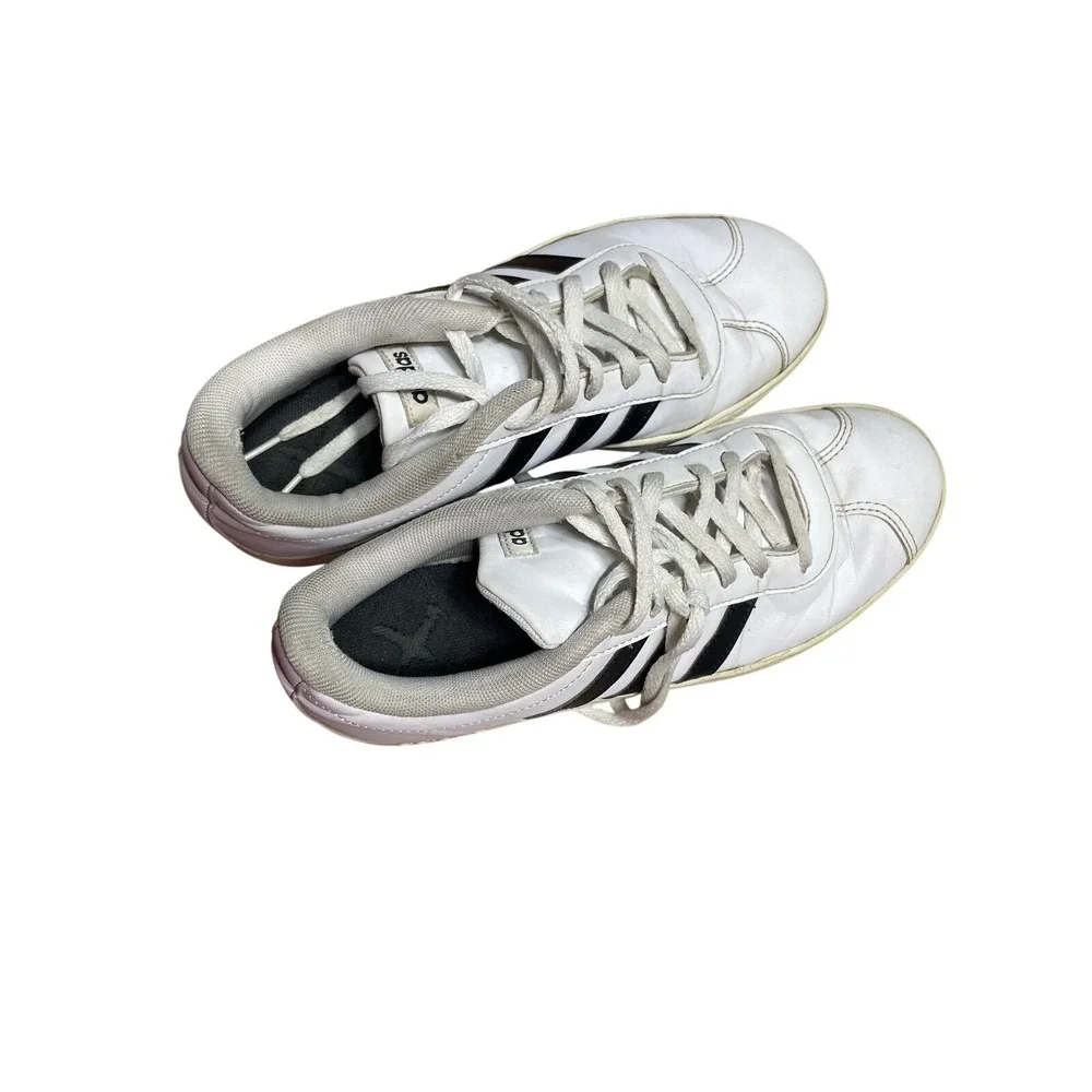 Adidas VL Court 2.0 White Black Low Top Sneakers‎ DB1831 Mens 5 Womens 6.5
